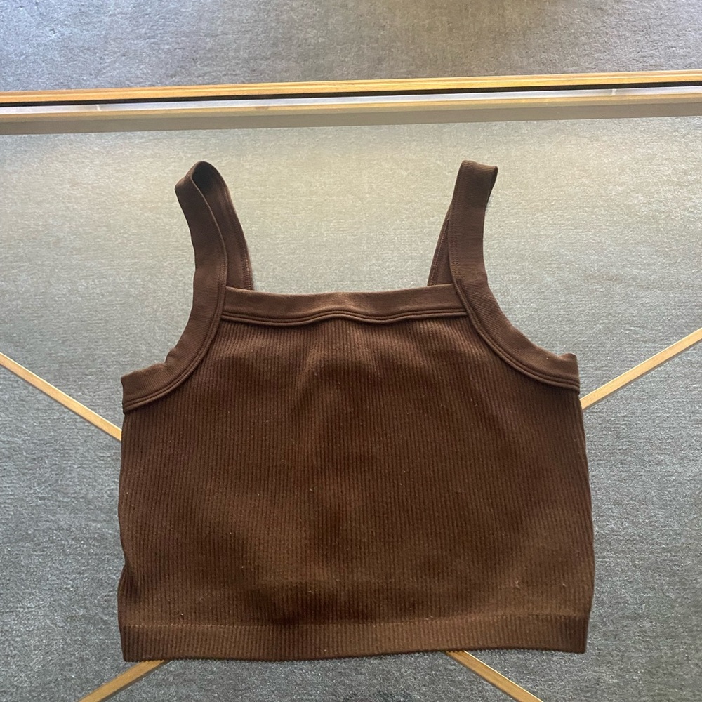 Woman’s Brown Cotton On Cropped Tank Top